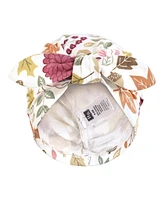 Hudson Baby Baby Girls Hudson Turban Cotton Headwraps, Acorn Botanical, 0-24 Months