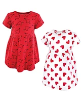 Hudson Baby Girls Cotton Dresses, Love Hearts
