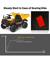 12V Battery Kids Ride On Dump Truck with Electric Bucket and Dump Bed