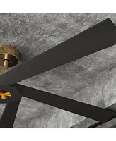 62 inch ceiling fan without light, can be used indoors and outdoors, with remote control, reversible Dc motor, no noise, suitable for bedroom, living