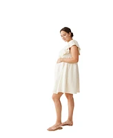 Ingrid + Isabel Maternity Ingrid + Isabel Materniy Madeline Flutter Sleeve Dress Buttermilk Xl