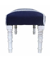 Upholstered Bench with Textural Legs for Bedroom Entryway or Living Room