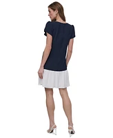 Dkny Women's Drop-Waist Tulip-Sleeve Dress