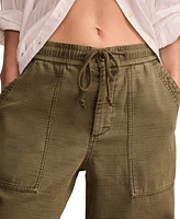 Lucky Brand Women's Cotton Relaxed Wide-Leg Utility Pants