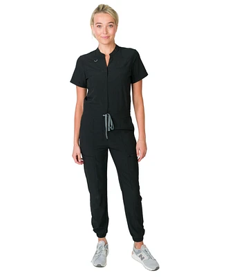 Medgear Women's Scrubs Jumpsuit with 8 Pockets