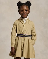 Polo Ralph Lauren Toddler and Little Girls Belted Chino Cotton Shirtdress