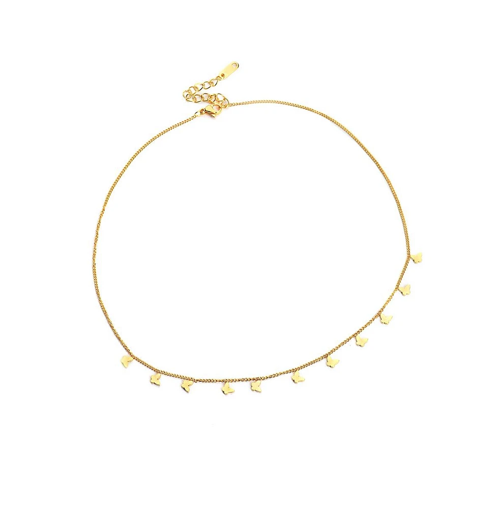 Sohi Women's Gold Plated Minimal Necklace