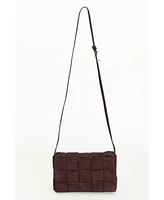 Women's Woven Suede Shoulder Bag