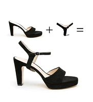 Alterre Women's Black Suede Jackie Customizable Platform