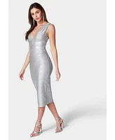 Bebe Women's Bandage Metallic Dress