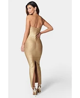 Bebe Women's Long Strapless Bandage Dress