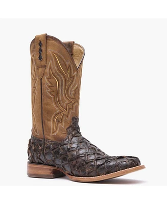 Durango Men's Premium Exotics Dark Brown Pirarucu Western Boot