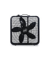 Black+Decker 20” Box Fan with 3 Speed Settings, Powerful 80W Motor, 5-Blade Box Fan with Carry Handle, Black