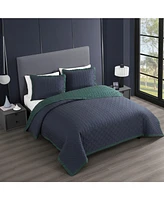 Bebejan 100% Cotton Sateen 3 Piece Textured Quilted King Size Coverlet Set