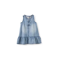 Cotton On Little Girls Betty Bow Sleeveless Denim Dress