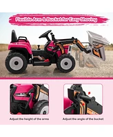 12V Battery Powered Kids Ride on Excavator with Adjustable Arm and Bucket