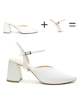 Alterre Women's Amal White Customizable Bridal V Mule