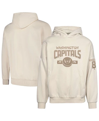 LevelWear Men's Alexander Ovechkin Khaki Washington Capitals Oversized Contact Name Number Pullover Hoodie