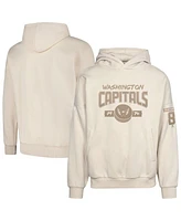 LevelWear Men's Alexander Ovechkin Khaki Washington Capitals Oversized Contact Name Number Pullover Hoodie