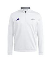 Adidas Men's White Washington Huskies Elevated Quarter-Zip Jacket