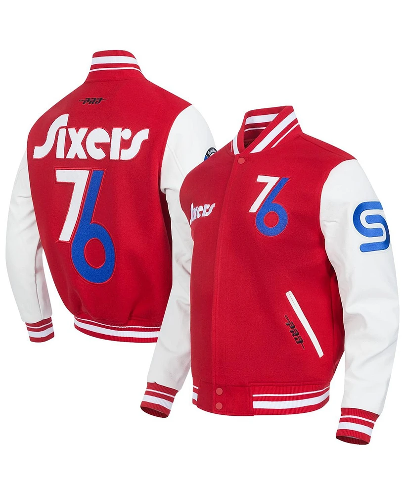 Pro Standard Men's Red Philadelphia 76ers 2024/25 City Edition Wool Varsity Full-Zip Jacket