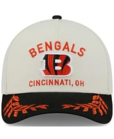 New Era Men's Cream/Black Cincinnati Bengals 2025 Nfl Draft 9FORTY A-Frame M-Crown Adjustable Hat