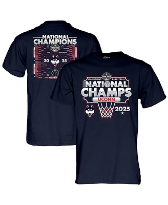 Blue 84 Big Boys and Girls Navy UConn Huskies 2025 Ncaa Women's Basketball National Champions Bracket T-Shirt