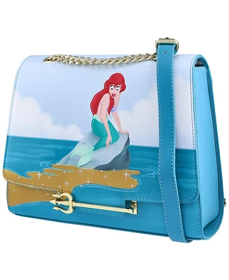 Loungefly Blue The Little Mermaid Triton's Gift Crossbody Purse