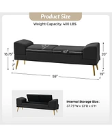 Gema Modern Storage Bench with Usb Ports