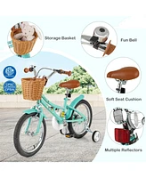 Inch Kids Bike Retro Bicycle with Adjustable Height Basket for Ages 4-8 Years Old