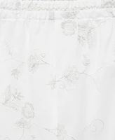 Mango Women's Embroidered Pajama Pants