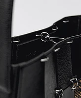 Mango Women's Combined Patchwork Leather Bag