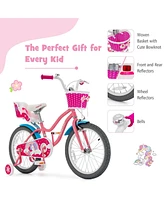 Kids Bicycle with Training Wheels and Basket for Boys and Girls Age 3-9 Years