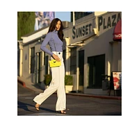 Susu Bright Yellow Mini Crossbody Purse Chain Strap Leather Wristlet Women's Handbag