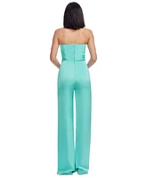 Dress the Population Women's Shawn Ruffled Side-Slit Jumpsuit