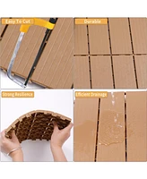 Plastic Interlocking Deck Tiles, 44-pack, Waterproof Outdoor Flooring