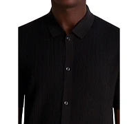 Karl Lagerfeld Paris Men's Knit Cardigan Polo Shirt