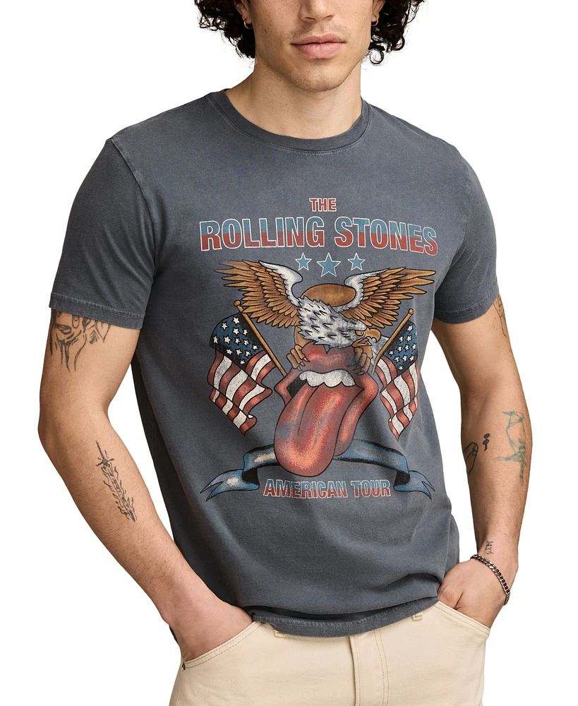 Lucky Brand Men's Rolling Stones Short Sleeve Crewneck Eagle Graphic T-Shirt