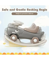 Convertible Rocking Horse and Sliding Car with Detachable Balance Board-Black