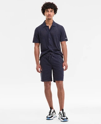 Karl Lagerfeld Paris Men's Regular-Fit Open-Weave Jacquard 8-1/2" Shorts
