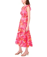 Msk Petite Floral-Print Maxi Dress