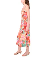 Msk Petite Floral-Print Maxi Dress
