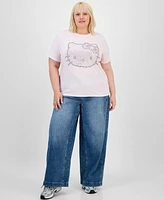 Grayson Threads, The Label Trendy Plus Rhinestone Hello Kitty Tee