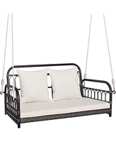 2-Person Outdoor Hanging Chair with Ropes