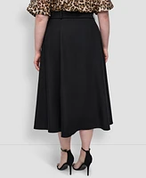 Dkny Plus Belted A-Line Midi Skirt