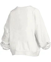 Pressbox Women's White Florida Gators 2025 Ncaa Men's Basketball National Champions Trilogy Janice Oversized Fleece Pullover Sweatshirt