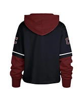 '47 Brand Women's Navy Cleveland Guardians City Connect Shortstop Cropped Pullover Hoodie