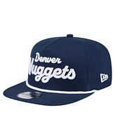New Era Men's Navy Denver Nuggets Team Text Golfer Snapback Hat