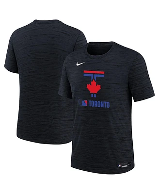 Nike Big Boys and Girls Navy Toronto Blue Jays Authentic Collection City Connect Velocity Performance T-Shirt