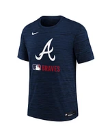 Nike Big Boys and Girls Navy Atlanta Braves Authentic Collection Velocity Performance T-Shirt